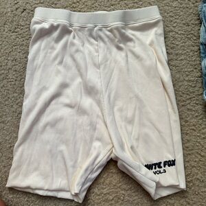 White fox biker shorts never worn